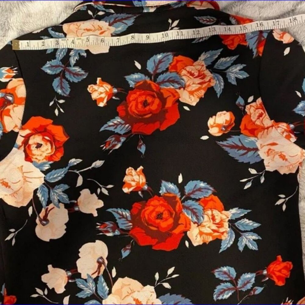 DOUBL JU Open Front Blazer with Roses Jacket - Size XL - NWT - Picture 9 of 11